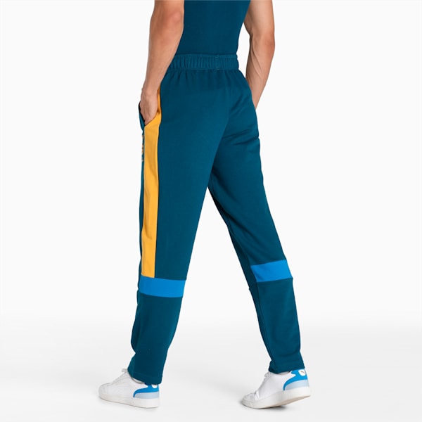 Royal Challengers Bangalore Colourblocked Men's Regular Fit Knitted Pants, Intense Blue-Mineral Yellow, extralarge-IND