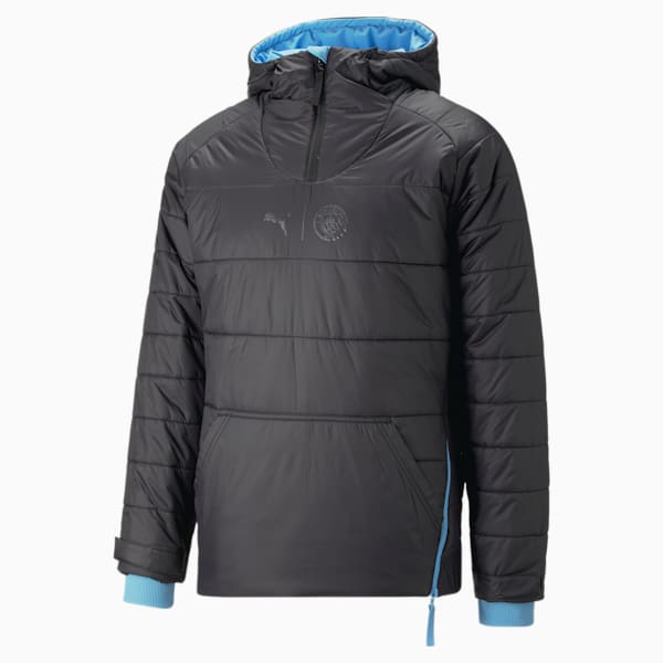 Manchester City F.C. Half-Zip Reversible Jacket Men, Team Light Blue-PUMA Black