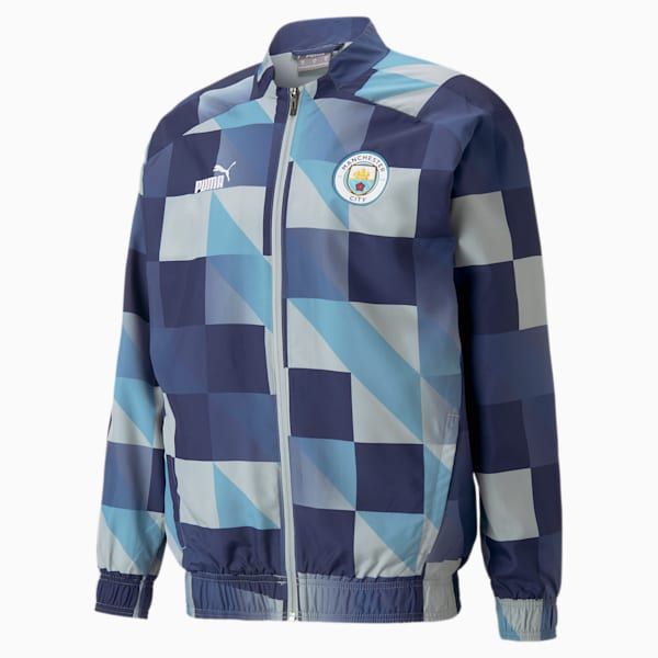 Manchester City F.C. Prematch Jacket Men, Cool Mid Gray-PUMA Navy