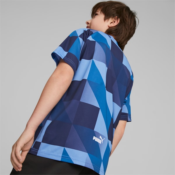 キッズ マンチェスター シティー MCFC プレマッチ 半袖 シャツ 116-152cm, Lake Blue-PUMA Navy, extralarge-JPN