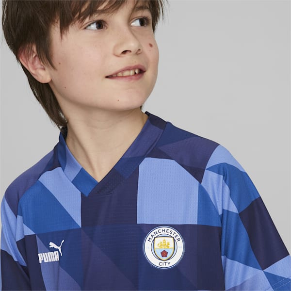 Manchester City F.C. Prematch Jersey Youth, Lake Blue-PUMA Navy, extralarge-GBR
