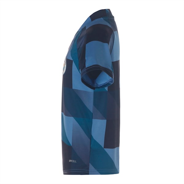 キッズ マンチェスター シティー MCFC プレマッチ 半袖 シャツ 116-152cm, Lake Blue-PUMA Navy, extralarge-JPN