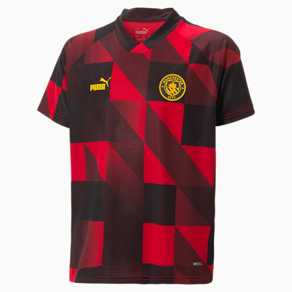 Manchester City F.C. Prematch Jersey Youth, Tango Red -PUMA Black