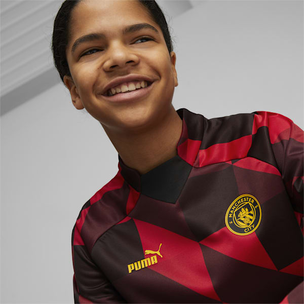 Manchester City F.C. Prematch Sweatshirt Youth, Tango Red -PUMA Black