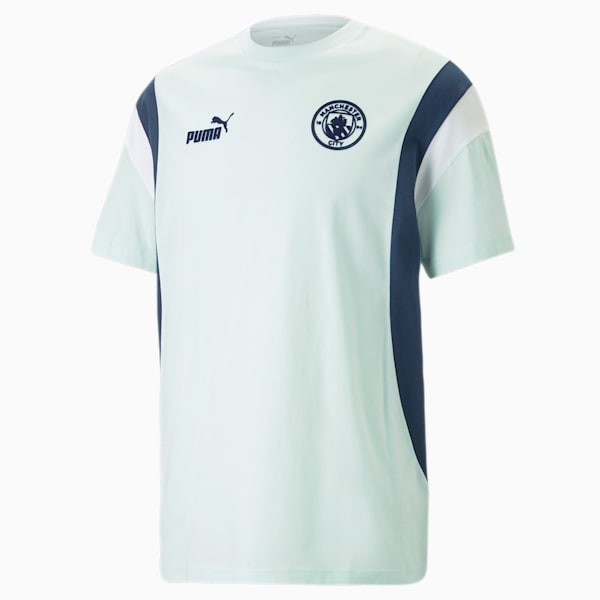 メンズ マンチェスター シティー MCFC フットボールアーカイブ 半袖 Tシャツ, Nitro Blue-Marine Blue, extralarge-JPN