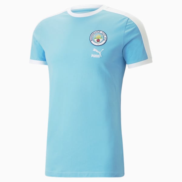 メンズ マンチェスター シティ FC フットボール ヘリテージ T7 Tシャツ, Team Light Blue-PUMA White, extralarge-JPN