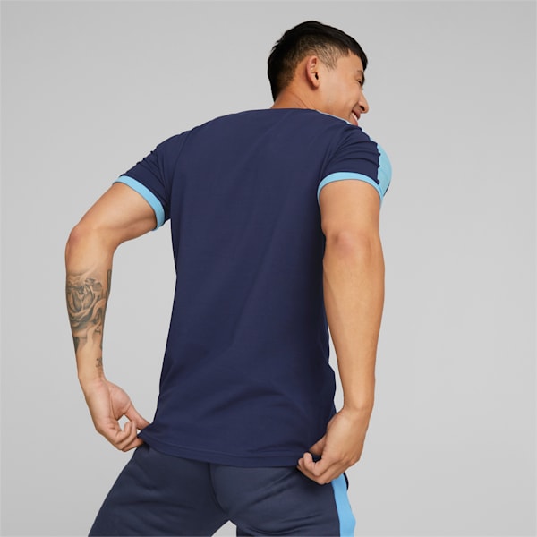 メンズ マンチェスター シティー MCFC フットボールヘリテージ 半袖 Tシャツ, PUMA Navy-Team Light Blue, extralarge-JPN