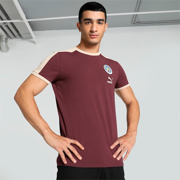 Manchester City F.C. ftblHeritage T7 Men's Football T-shirt, Aubergine-Granola, extralarge-IND