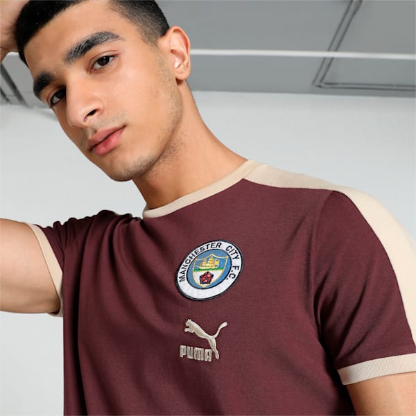Manchester City F.C. ftblHeritage T7 Men's Football T-shirt, Aubergine-Granola, extralarge-IND