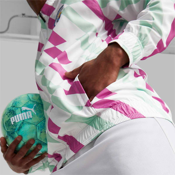 Manchester City Prematch Jacket Men, PUMA White-Mist Green-Mauve Pop