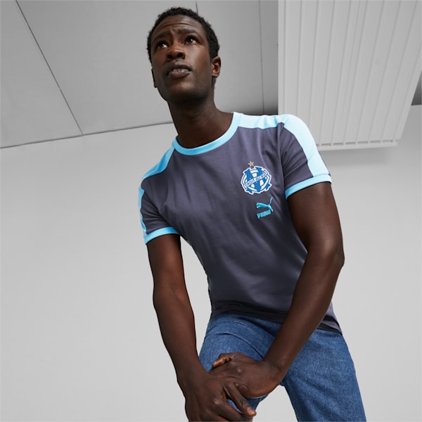 Olympique de Marseille ftblHeritage T7 Tee Men, Parisian Night-Bleu Azur-French Night - Bleu Azur
