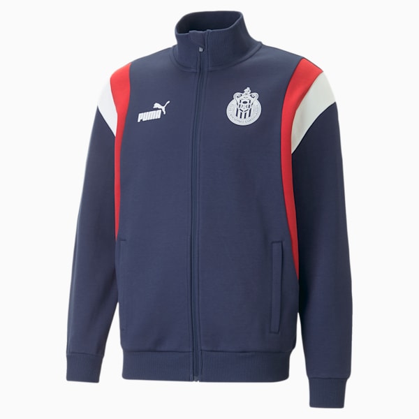 C.D. Guadalajara ftblArchive Men's Track Jacket, PUMA Navy-Tango Red, extralarge