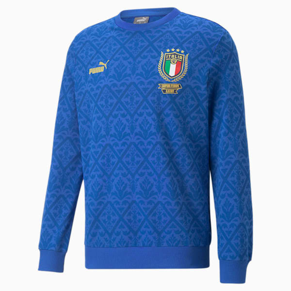 FIGC Graphic Winner Men's Soccer Sweatshirt, Team Power Blue-Lapis Blue, extralarge
