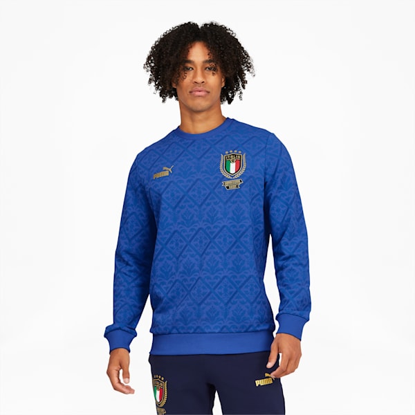 FIGC Graphic Winner Men's Soccer Sweatshirt, Team Power Blue-Lapis Blue, extralarge