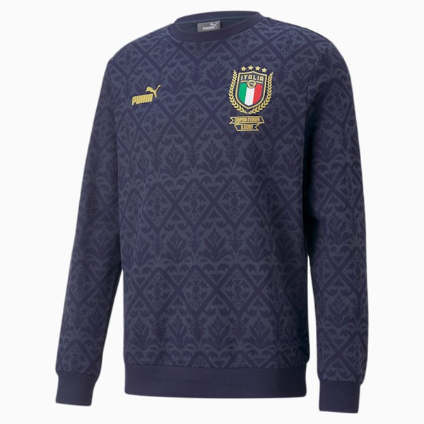 FIGC Graphic Winner Men's Soccer Sweatshirt, Spellbound-Peacoat