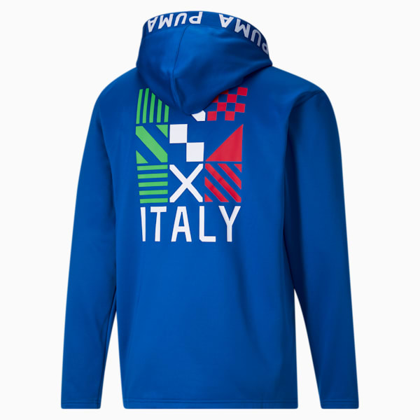 FtblCore Italy Fleece Men's Soccer Hoodie, Team Power Blue-Puma White