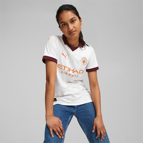 Manchester City 23/24 Women's Football Away Jersey, PUMA White-Aubergine, extralarge-IND