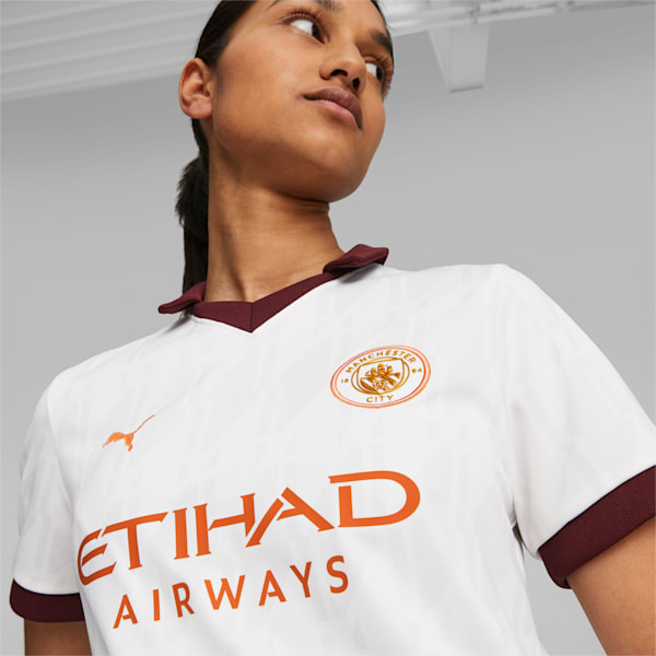 Manchester City 23/24 Women's Football Away Jersey, PUMA White-Aubergine, extralarge-IND
