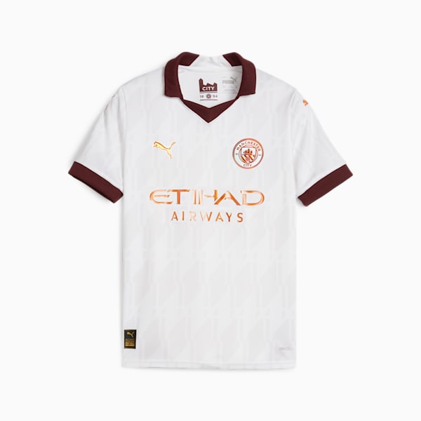 Jersey Adolescente Manchester City Away 23/24, PUMA White-Aubergine, extralarge