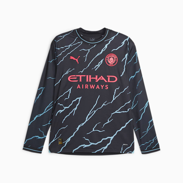 Manchester City Football 23/24 Long Sleeve Third Jersey, Dark Navy-Hero Blue, extralarge-GBR