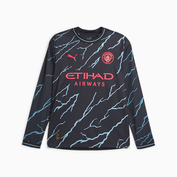Manchester City Football 23/24 Youth Long Sleeve Third Jersey, Dark Navy-Hero Blue, extralarge-GBR