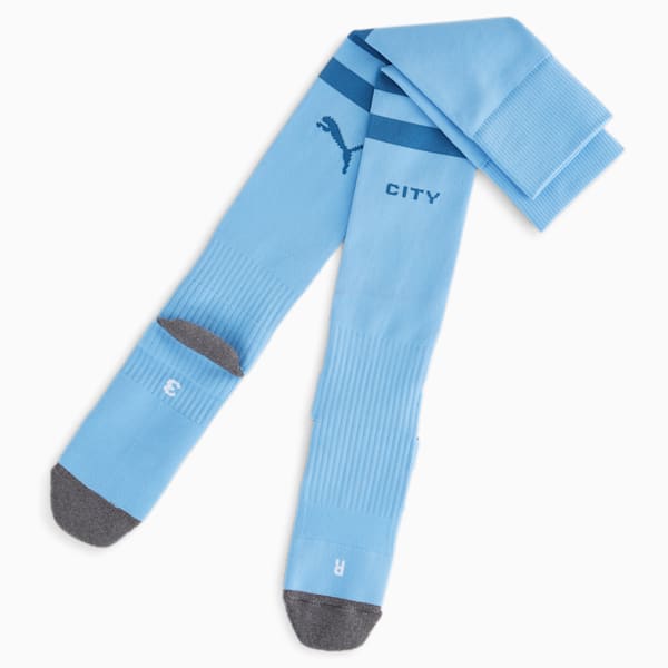 Manchester City Striped Football Socks, Team Light Blue-Lake Blue, extralarge-GBR