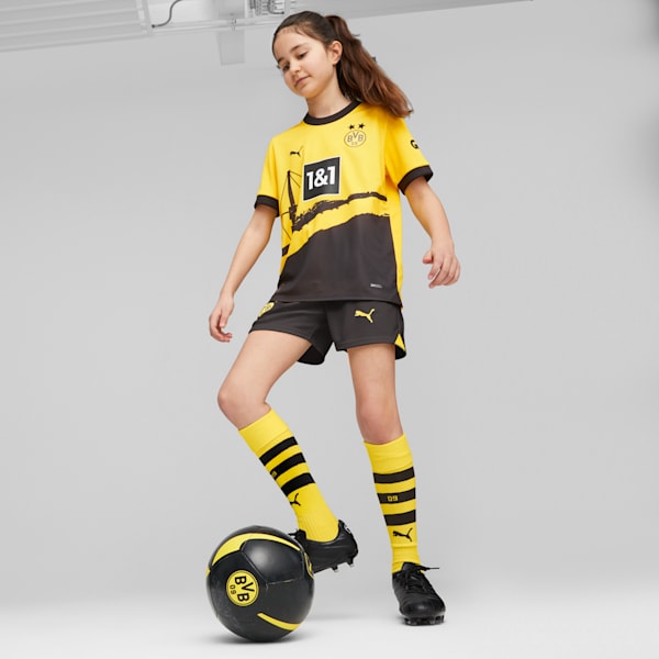 Jersey de local para adolescentes del Borussia Dortmund 23/24, zapatillas de running jacket Puma mujer ritmo medio 10k, extralarge