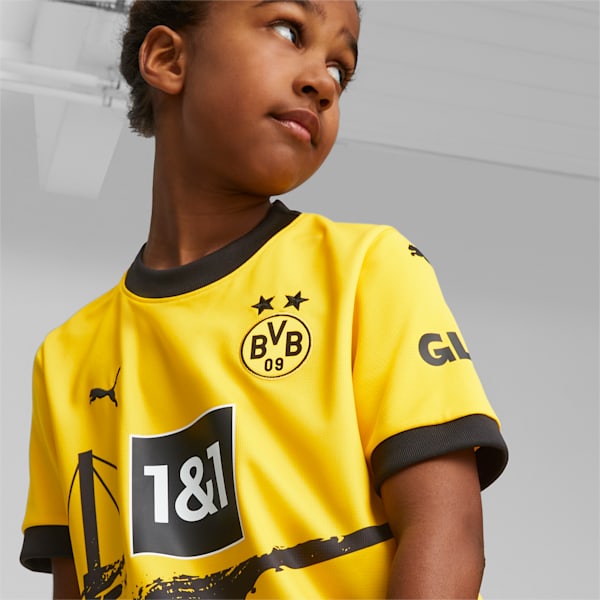 Borussia Dortmund 23/24 Youth Home Jersey, Cyber Yellow-PUMA Black