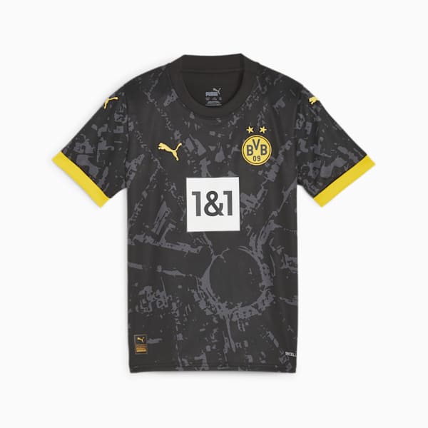 Borussia Dortmund 23/24 Youth Football Away Jersey, PUMA Black-Cyber Yellow, extralarge-IND