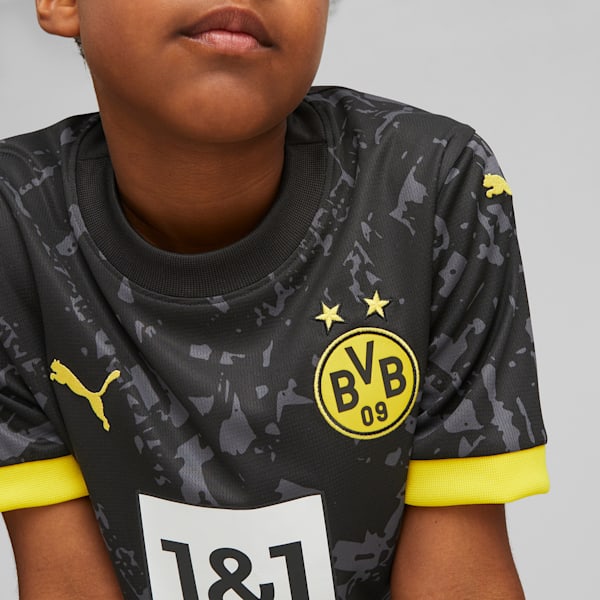 Borussia Dortmund 23/24 Youth Football Away Jersey, PUMA Black-Cyber Yellow, extralarge-IND