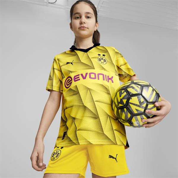 Borussia Dortmund 23/24 Youth Football Third Jersey, Cyber Yellow-PUMA Black, extralarge-IDN