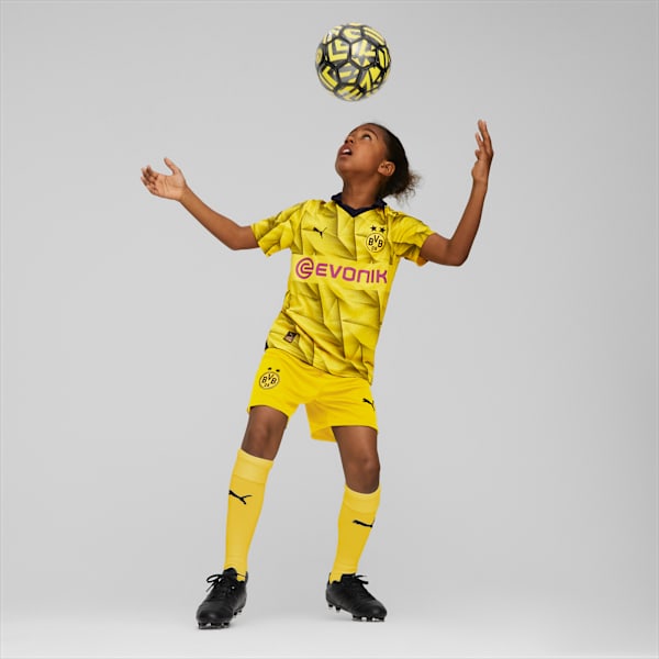 Borussia Dortmund 23/24 Youth Third Jersey, Cyber Yellow-PUMA Black, extralarge