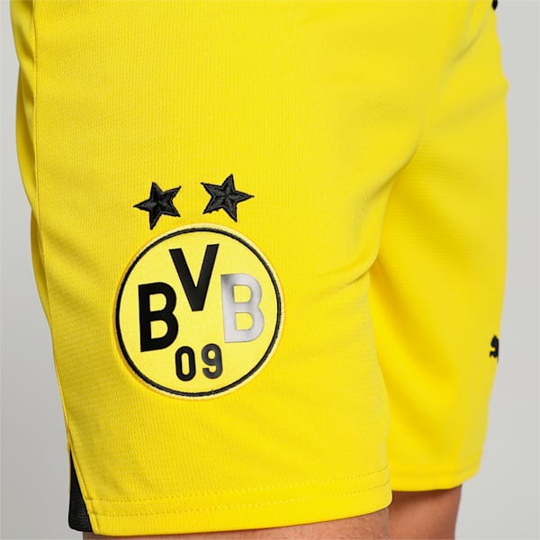 Borussia Dortmund Men's Football Shorts, Cyber Yellow-PUMA Black, extralarge-IND