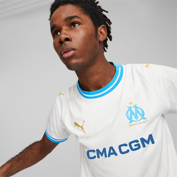 Olympique de Marseille 23/24 Men's Football Home Jersey, PUMA White, extralarge-IND