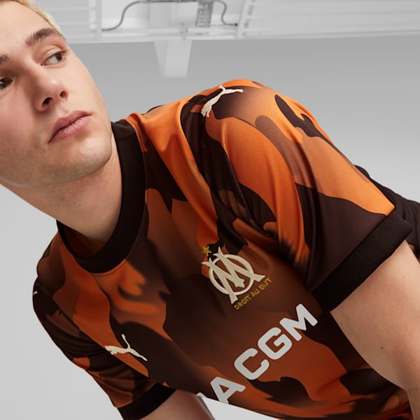 Camiseta tercera del Olympique de Marseille 23/24 para hombre, PUMA Black-Flat Dark Gray-Rickie Orange, extralarge