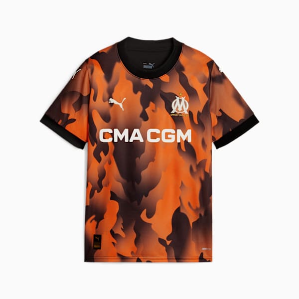 Olympique de Marseille 23/24 Third Jersey Youth, Flat Dark Gray-PUMA Black-Rickie Orange, extralarge
