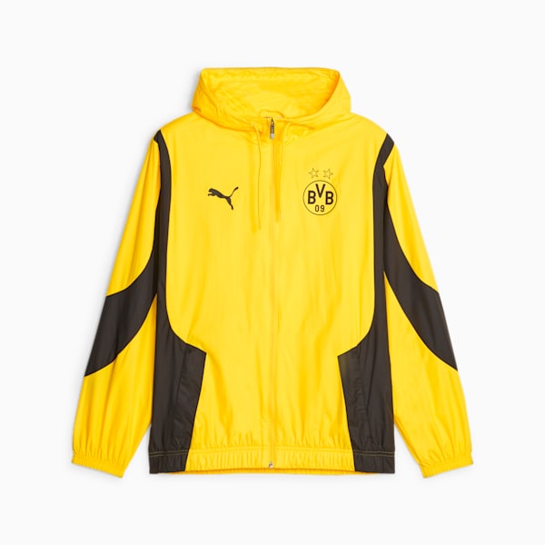 Borussia Dortmund Men's Prematch Football Jacket, Cyber Yellow-PUMA Black