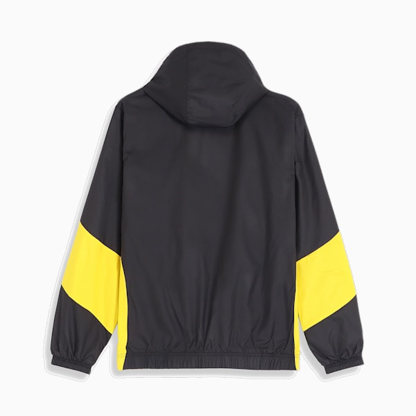 メンズ ドルトムント 2023-24 プレマッチ ウーブンジャケット, PUMA Black-Cyber Yellow, extralarge-JPN