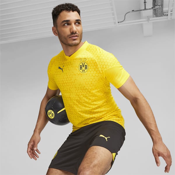 Borussia Dortmund Football Men's Training Jersey, Cyber Yellow-PUMA Black, extralarge-IND