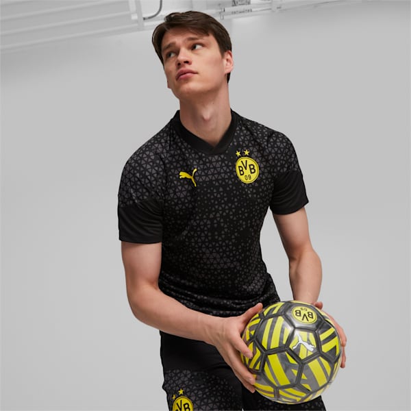 Jersey de entrenamiento de fútbol Borussia Dortmund para hombre, PUMA Black-Cyber Yellow, extralarge
