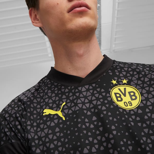 Jersey de entrenamiento de fútbol Borussia Dortmund para hombre, PUMA Black-Cyber Yellow, extralarge