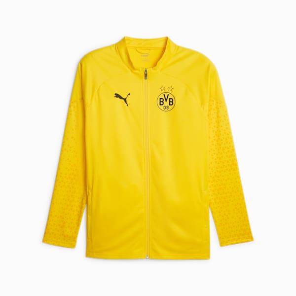 Borussia Dortmund Men's Soccer Training Jacket, Cyber Yellow-PUMA Black, extralarge