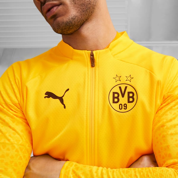 Chamarra para entrenar de fútbol Borussia Dortmund para hombre, Cyber Yellow-PUMA Black, extralarge