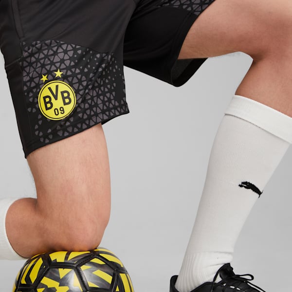 Borussia Dortmund Soccer Training Shorts, PUMA Black-Cyber Yellow, extralarge