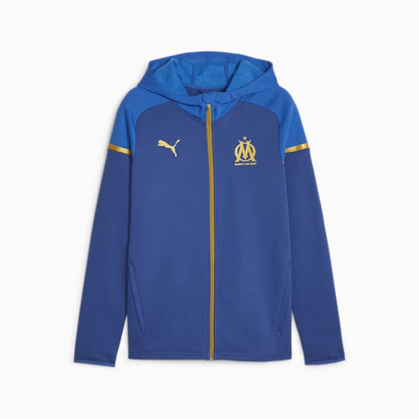 Olympique de Marseille Football Casuals Hooded Jacket, Clyde Royal-PUMA White, extralarge-GBR