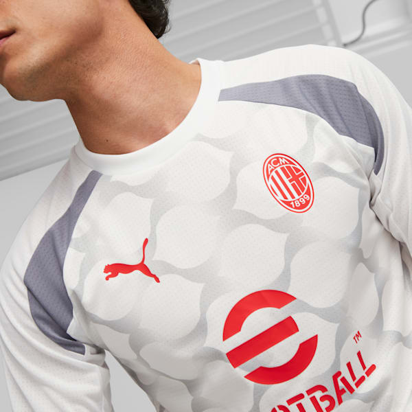 Maillot d'avant-match à manches courtes 23/24 AC Milan, PUMA White-Gray Tile, extralarge