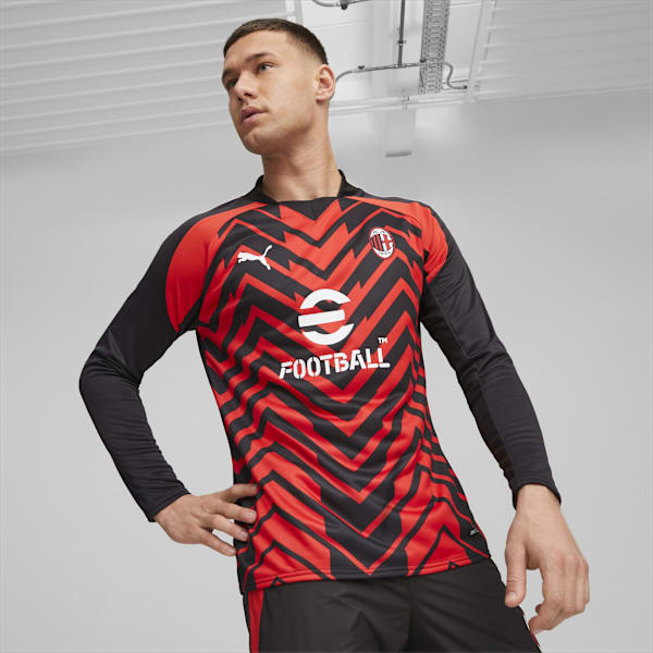 AC Milan Pre-match Sweatshirt, For All Time Red-PUMA Black, extralarge-GBR