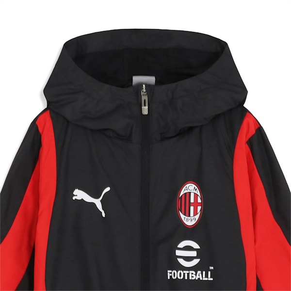 キッズ ACミラン 2023-24 プレマッチ ウーブンジャケット 116cm-164cm, PUMA Black-For All Time Red, extralarge-JPN