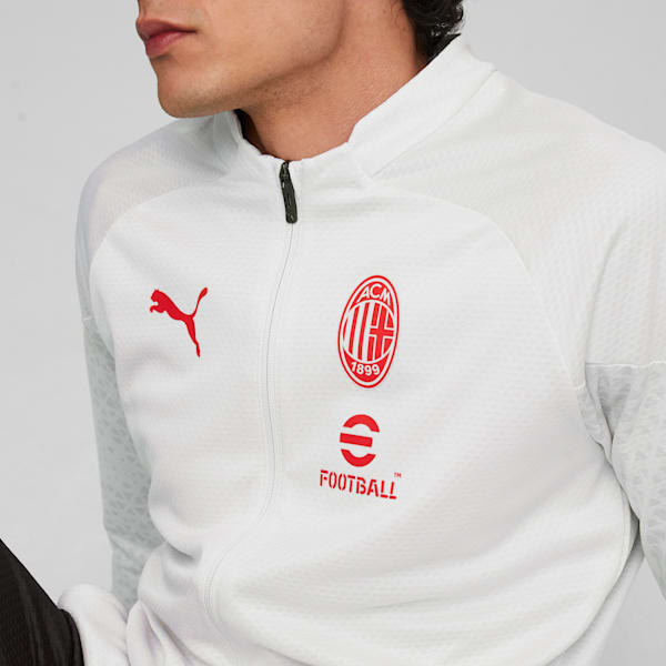 AC Milan Men's Football Training Jacket, Feather Gray-For All Time Red, extralarge-IND