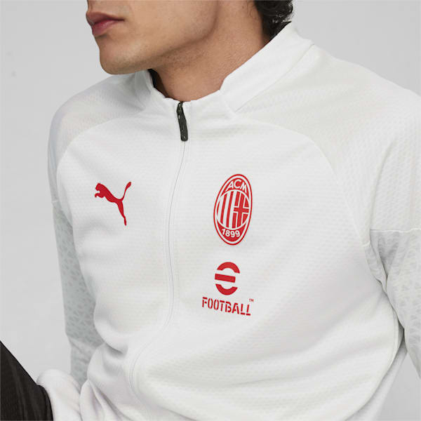 AC Milan Men's Soccer Training Jacket, Feather Gray-For All Time Red, extralarge